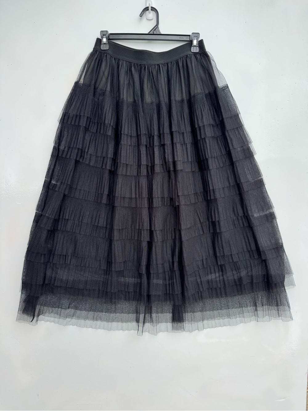 Black Layered Lined Maxi Tulle Skirt Studio West L Prom Cocktails Cruise Party